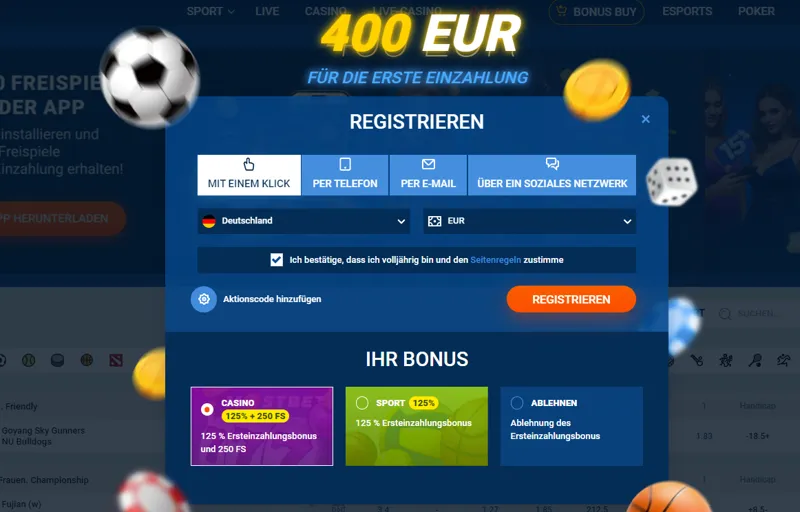 Registrierungsformular für neue Spieler im MostBet Casino
