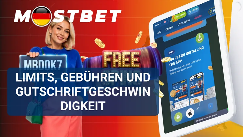 Einzahlungslimits, Gebühren und Gutschriftzeiten bei MostBet
