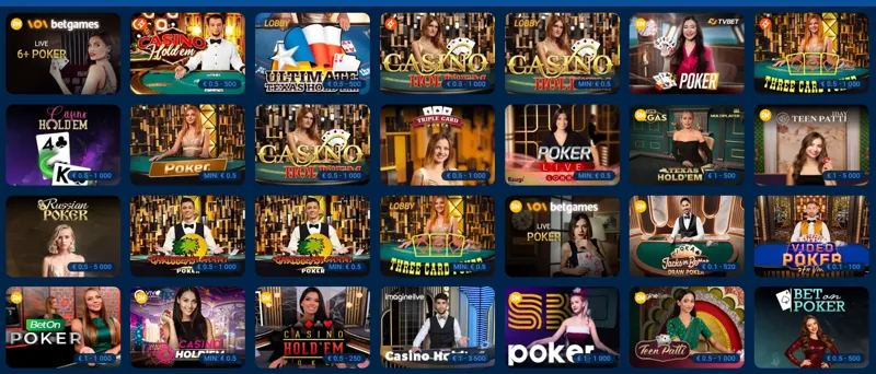 Spielen Sie Poker mit einem Live-Dealer im MostBet Casino